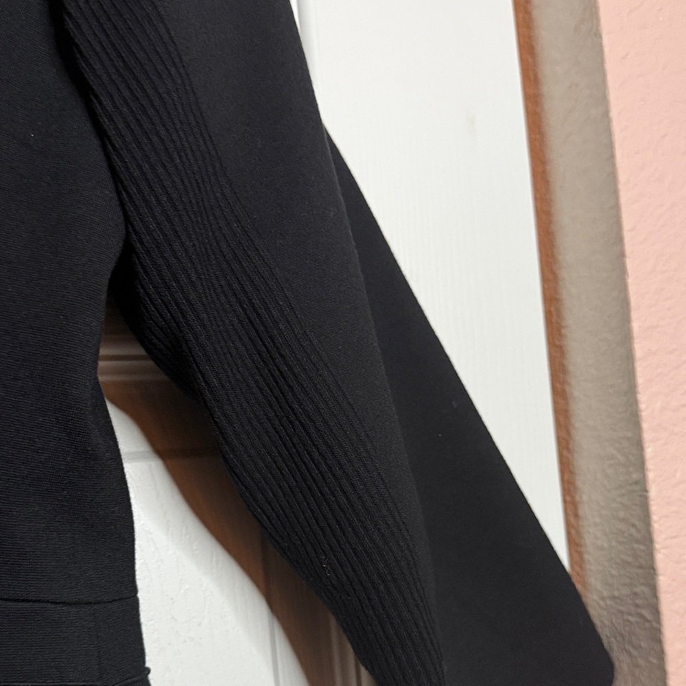Iris Setlakwe Black Blazer Size 8 | Faux Leather Trim | Modern Tailored Jacket - Picture 9 of 10